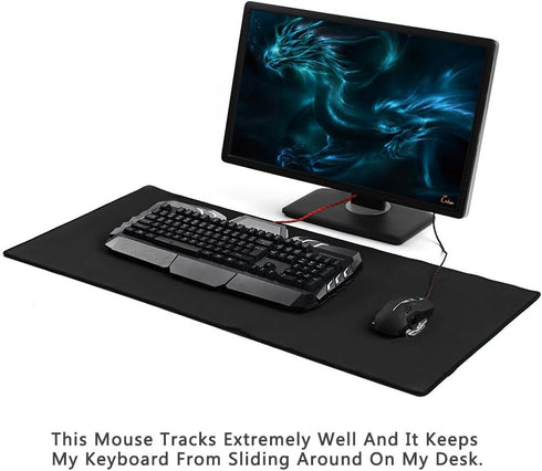 Large Mouse Pad Gaming & Professional Computer Mat, Extra Large 27.5IN (70 * 30), Black