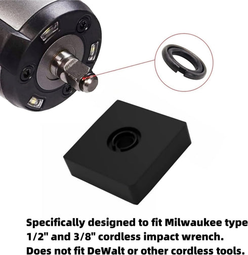 12+12 Sets 1/2 & 3/8" Impact Retaining Ring Clip, Friction Ring Hog Ring with O-Ring for Milwaukee Electric Pneumatic