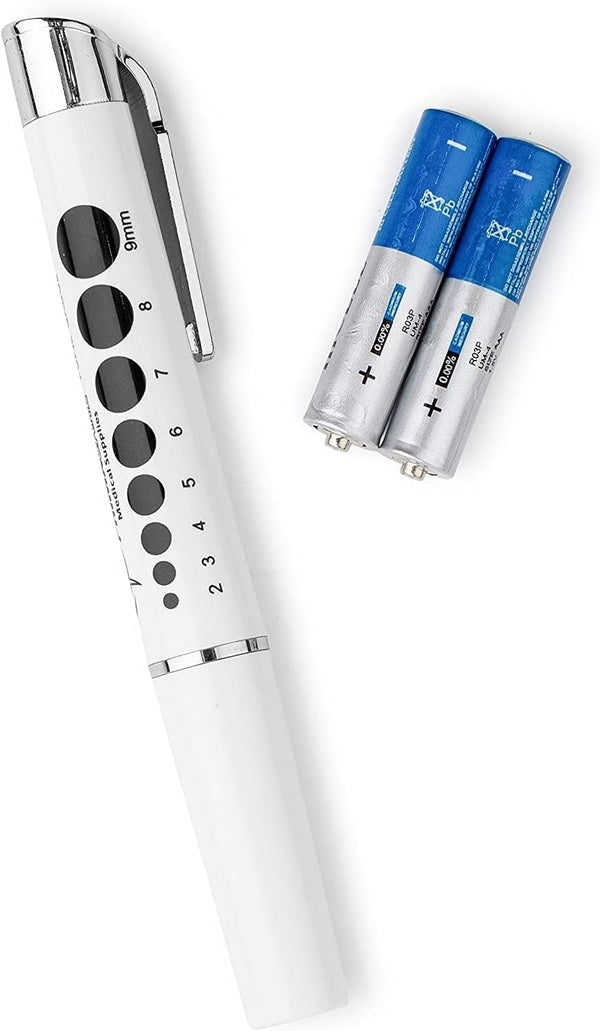 Primacare DL-9325 LED Diagnostic Penlight, Reusable, Lightweight, Medical Pen Light, Batteries Included