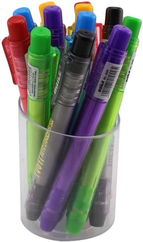 Pencil Erasers - Pen-Style Funny Portable Mechanical Eraser for Artists, Pack of 12