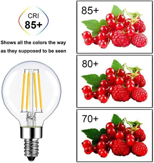 Beriteluce Dimmable G16.5 Bulb Bulbs 4W 40Watt 350LM 2700K E12 6Pack (E12 4W) LED Globe Vintage LED Edison Equal Warm