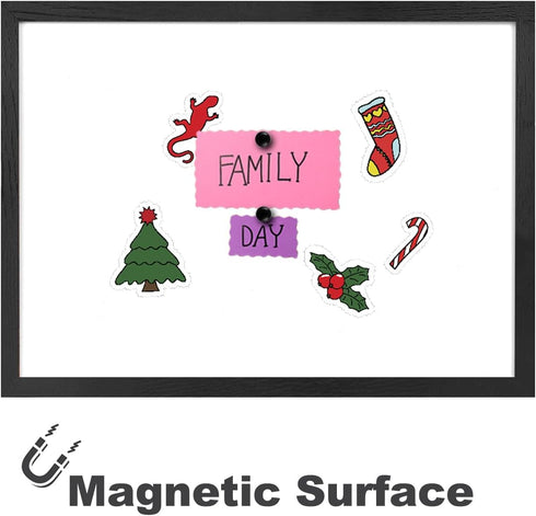 TORASO Magnetic Dry Erase White Board, Vintage Black Frame, 18"x 24", Wall Hanging for Office/School/Home Memo