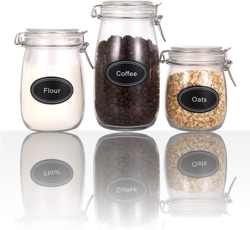 SWOMMOLY 771 Set Printed Spice Jar Labels with Extra Write-on Labels, Pantry Stickers and Chalk Marker Pen. Chalkboard
