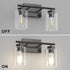 2 Bulb) Aipsun Light Matte Black Vanity Light Vintage Wall Sconces Lighting, Industrial Wall Light Fixture for Bathroom