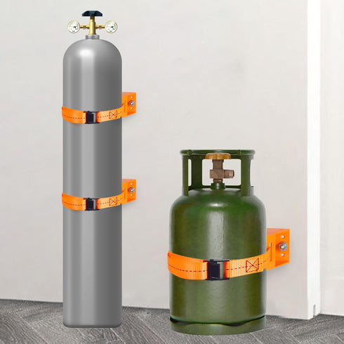 4PCS Propane Tank Holder, High Quality ABS Gas Cylinder Mount with Screws and Safety Chain, Pack of 4