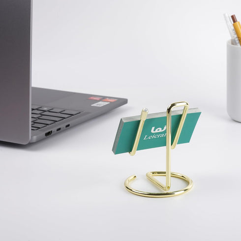 Business Card Holder for Desk - Cute Metal Card Organizers and Office Desk Accessories for Men and Women