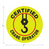 SmartSign Certified Crane Operator Hard Hat Labels, Pack of 5, Retro-Reflective, 2" Circle