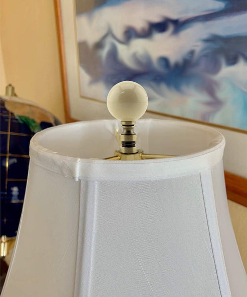 Finial Showcase 35mm 2" Ceramic Ivory Ball Antique Base Lamp Finial h