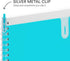 Poppin Retractable Gel Luxe Pens, Aqua, Package of 6, Blue Ink