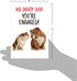 NobleWorks Funny Bulldog Engagement Greeting Card - Love Pet Animal Wedding Congratulations with Envelope (1 Card)