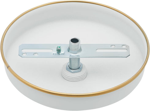 Aspen Creative 21527-21 White,5-1/8 Diameter,23mm Ceiling Canopy Kit with Warm Brass Trim for Chandelier and Pendant