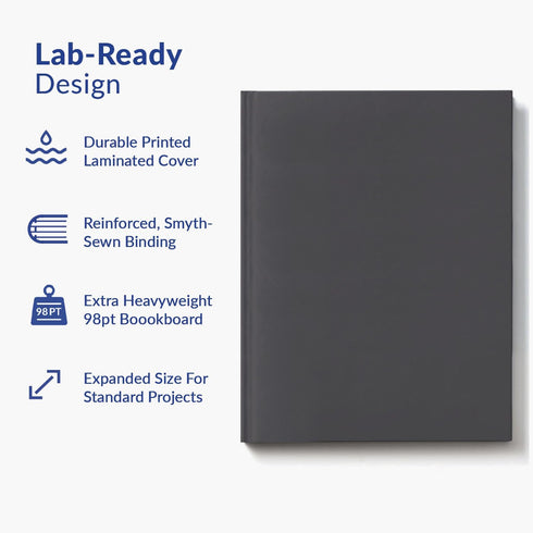 E7-B Expanded Hardcover Lab Notebook, 144 Pages, 9.25 x 11.75 in (23.5 x 30 cm), Permanent Bound, Grid