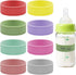 Foyods 8PCS Silicone Baby-Bottles-Labels for Daycares Writable & Bottles Label Reusable, Bottle Bands