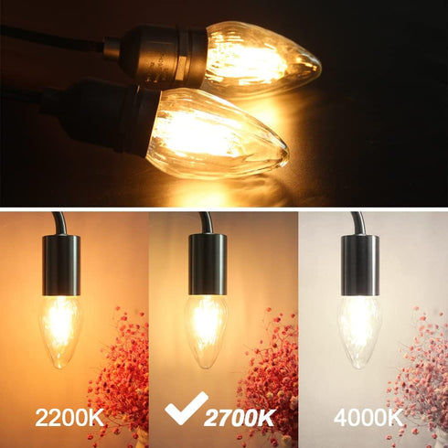 ROMANJOY F15 Dimmable LED Light Bulbs, 8W Equivalent to 80W, 2700K Warm White, E26 Vintage Bulb, 4-Pack