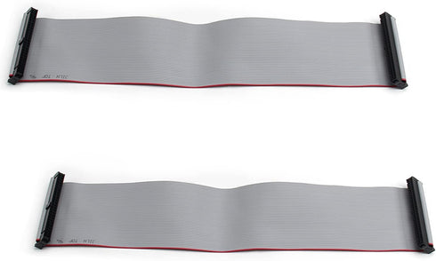 Fielect 2pcs IDC 50 Pin Connector Gray Wire Flat Ribbon Cable Connector, 30cm Length
