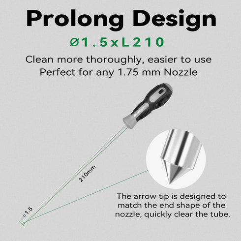 Creality Clog Poke, 3D Printer Nozzle Cleaning Kit for 1.75mm Filament Nozzles, Prolonged Cleaning Hotend