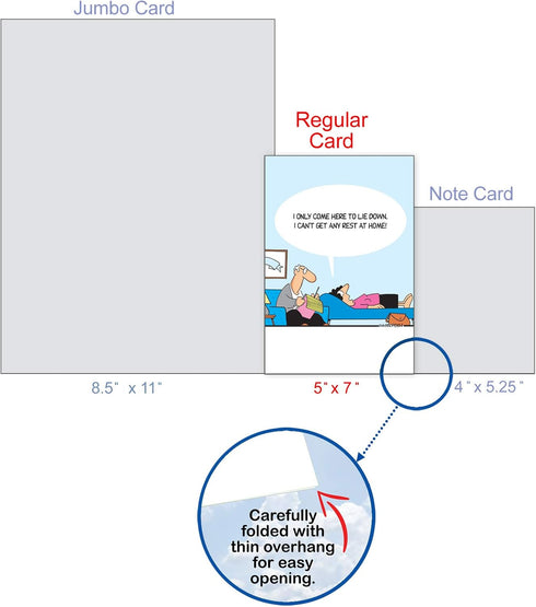 Funny Mother's Day Card with Envelope, Cartoon Greeting, NobleWorks - No Rest At Home 0316