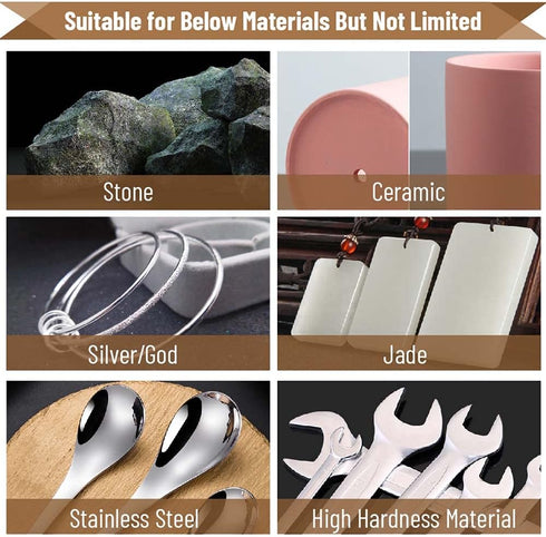 Stone Carving Set, Polishing Diamond Burrs, Rotary Tools Accessories for Engraving, Grinding, Polishing