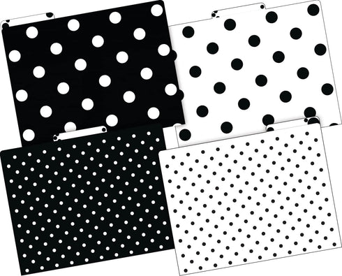 Barker Creek Black & White Dot File Folders on 14pt Stock, Set of 12, Letter Size, 1/3 Cut Tabs, Home, School and Office Supplies (2004) by BARKER CREEK