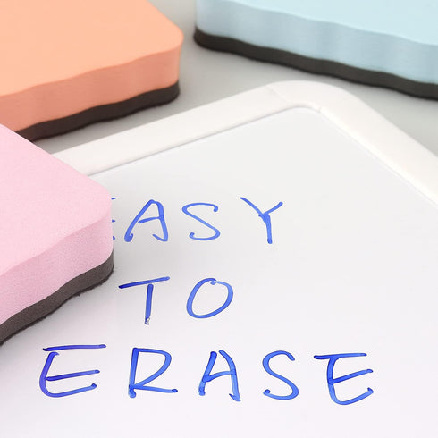 Magnetic Whiteboard Eraser, 6 Pack Dry Erasers for Kids Classroom, Pastel Wavy Colors