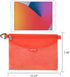 Pack of All Water-Resistant Material Zipper Pouch, Mesh Zipper Bags for Storage, Travel, Office (Orange, Medium)