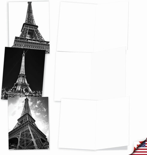 The Best Card Company - 20 All Occasion Blank Greeting Cards (4 x 5.12 Inch) - Towering Paris AM7028OCB-B2x10 (10