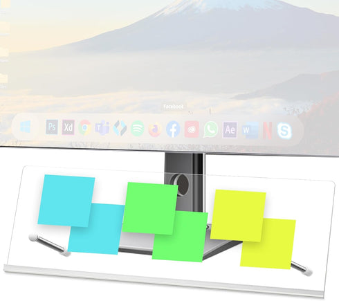 Yncotte Monitor Memo Board Holder 14"x5", Office Organization Memo Holders for Computer Sticky