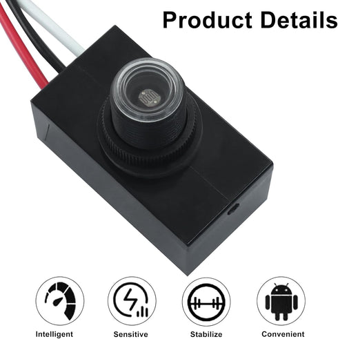 LifCratms 1 Pack 120-277V Dusk to Dawn Sensor for Outdoor Lighting, Photocell Light Sensor, Photoelectric Switch