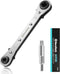DURATECH 4 IN 1 HVAC Service Wrench, Refrigeration Wrench, 3/16", 1/4", 5/16", 3/8", with Hex Bit Adapter