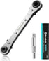 DURATECH 4 IN 1 HVAC Service Wrench, Refrigeration Wrench, 3/16", 1/4", 5/16", 3/8", with Hex Bit Adapter