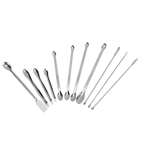 22 Pieces Steel Lab Spatula Micro Scoop Set, Tiny Mixing Spatula for Laboratory Sampling Spoon