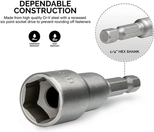 Utoolmart 1/4" Quick-Change Hex Shank 17mm Impact Nut Driver Drill Bit Tool