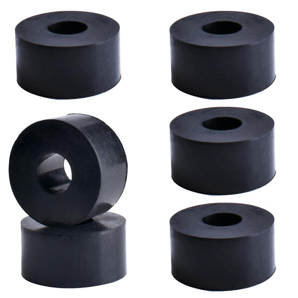 Multi Purpose Rubber Spacer 1 Inch OD x 3/8 Inch ID x 1/2 Inch Thickness, 6pcs Anti Vibration Black Rubber Washers for
