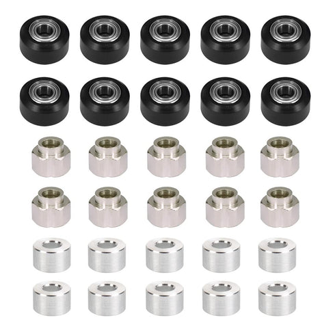 Zeberoxyz 10pcs POM Small Pulley V-Slot Wheels Kit - Double Bearing, for Aluminum Extrusion 3D Printer Parts