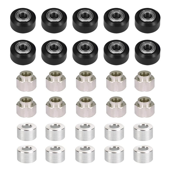 Zeberoxyz 10pcs POM Small Pulley V-Slot Wheels Kit - Double Bearing, for Aluminum Extrusion 3D Printer Parts