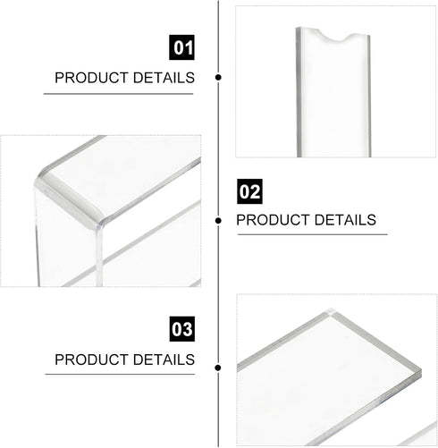 2pcs 7-tier 4mm Closets Acrylic Shoe Display Stands High Heel and Flat Shoe Racks Thick Retail Store Display Brackets