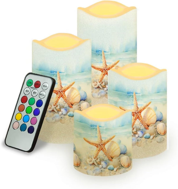 LED Light Candles for Home Decor, 4 Pcs Battery Operated with Color
