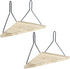 APUDWN 11.8 Inch Fabric Wall Cubicle Corner Shelf with Hooks Wooden Triangular Cubicle Corner Shelf for Office Fabric