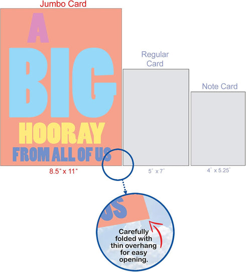 NobleWorks Oversize Congratulations Card - 8.5 x 11 Inch with Envelope, Jumbo Congats J9690CGG-US