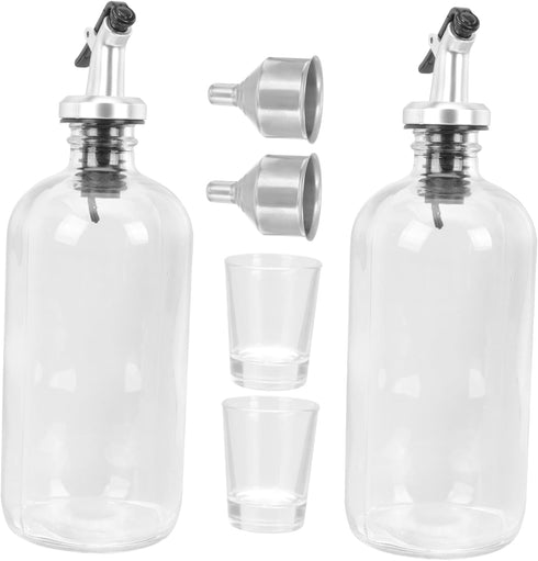 Mouthwash Dispenser Set Glass Bottle Cup Accessories Boys and Girls Adults Reusable