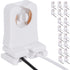 JACKYLED Non-Shunted Turn-Type T8 Lamp Holder UL Socket Tombstone with 10 Inches Wires Attached (18-Pack)