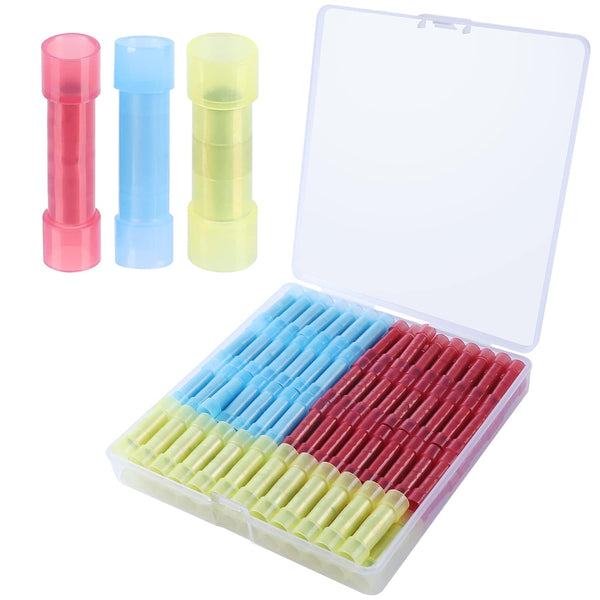 200pcs PA66 Nylon 22-10 AWG Wire Connectors, Electrical Crimp Butt Connector Fully Insulated Splice