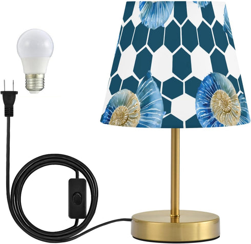 ALAZA Table Lamp for Bedroom Nightstand Watercolor Conch Nautical Coastal Bedside Lamp