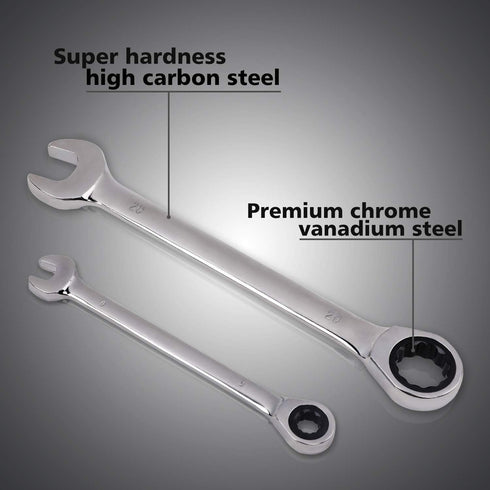 Egofine 10mm Ratcheting Combination Wrench Metric, Industrial Grade Gear Spanner with 12-Point Design