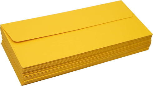LUXPaper #10 Business Envelopes, Peel & Press, 4 1/8" x 9 1/2", Sunflower Yellow, 80lb Text, 50 Qty