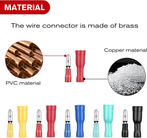 Nilight 200PCS Bullet Terminals Wire Connectors - AWG 22-10 Female & Male Insulated Waterproof Electrical Kit