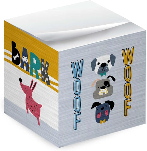 Whimsical Dogs Sticky Note Cube / 600 Sheets / 2.75" Memo Block / Dog Lover Note Cube / Made in USA / Different Canine