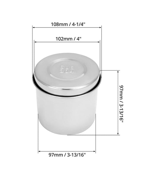 QWORK Stainless Steel Ointment Jar with Lid, 2 Pack Medical Container Jars for Storage of Medical Liquid, Lab Use