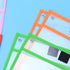 Set Grommet TEHAUX Dry Wipe Bag Pcs Reusable Dry Erase Pockets School Office with Corner Metal Marker Pen Holder Random