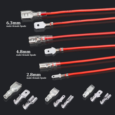 Twidec 360Pcs Quick Splice Male and Female Wire Spade Connector Kit, Electrical Wiring Car Audio Speaker